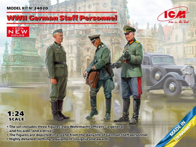 Huvudbild Tyske officerer (1 general) og 1 kører WW2 1/35