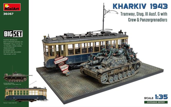 Huvudbild 1/35 Kharkiv 1943: Tram & Stug. III Ausf. G ...