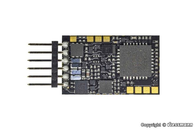 Huvudbild 5297 N Locomotive decoder with pin rail, 6 poles