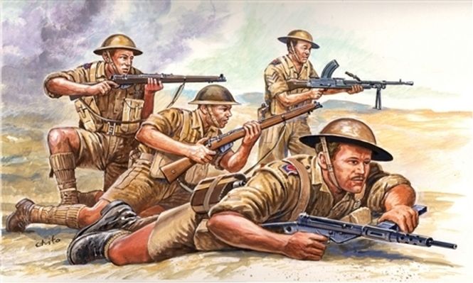 Huvudbild BRITISH 8th ARMY. WWII, 50 st. SKALA 1/72