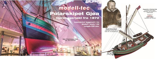 Huvudbild 1/50 Polarship Gjøa 63 cm. laserskuren ...