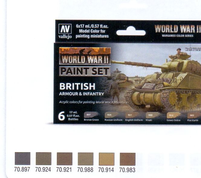 Huvudbild WWII PAINT SET BRITISH ARMOUR & INFANTRY. 6X17 ...