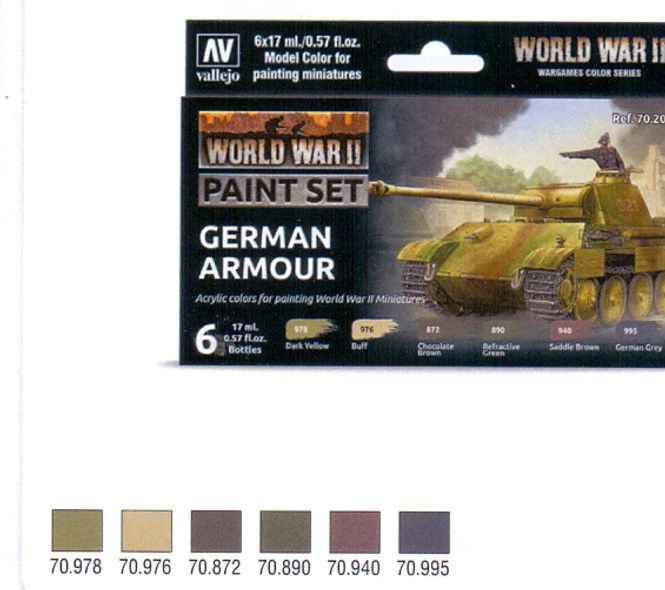 Huvudbild WWII PAINT SET GERMAN ARMOUR. 6X17 ML.
